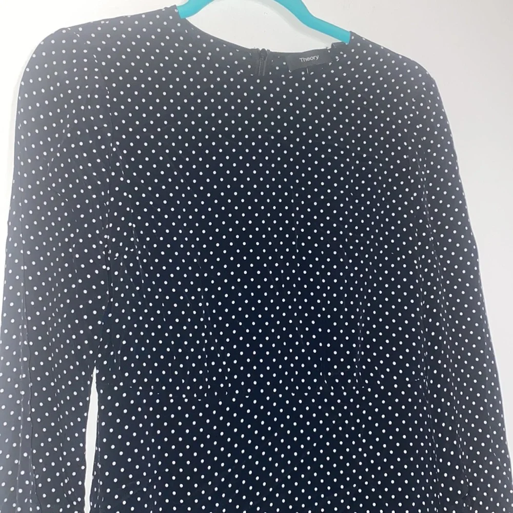 THEORY crew dress polka dot size 0 NWT - Picture 3 of 10